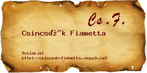Csincsák Fiametta névjegykártya